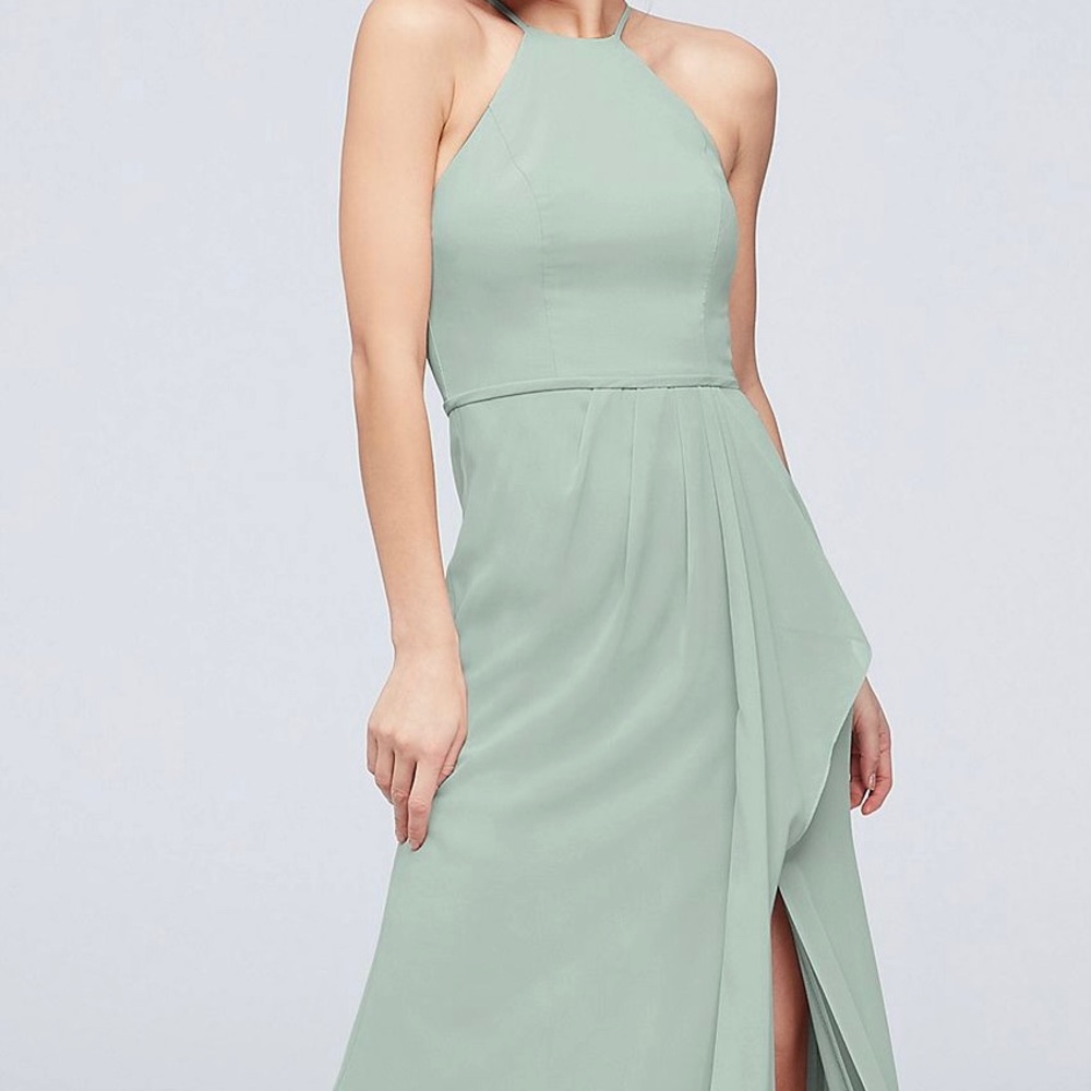 David’s Bridal Style #F20014- Neck Chiffon Bridesmaid Dress with Cascade